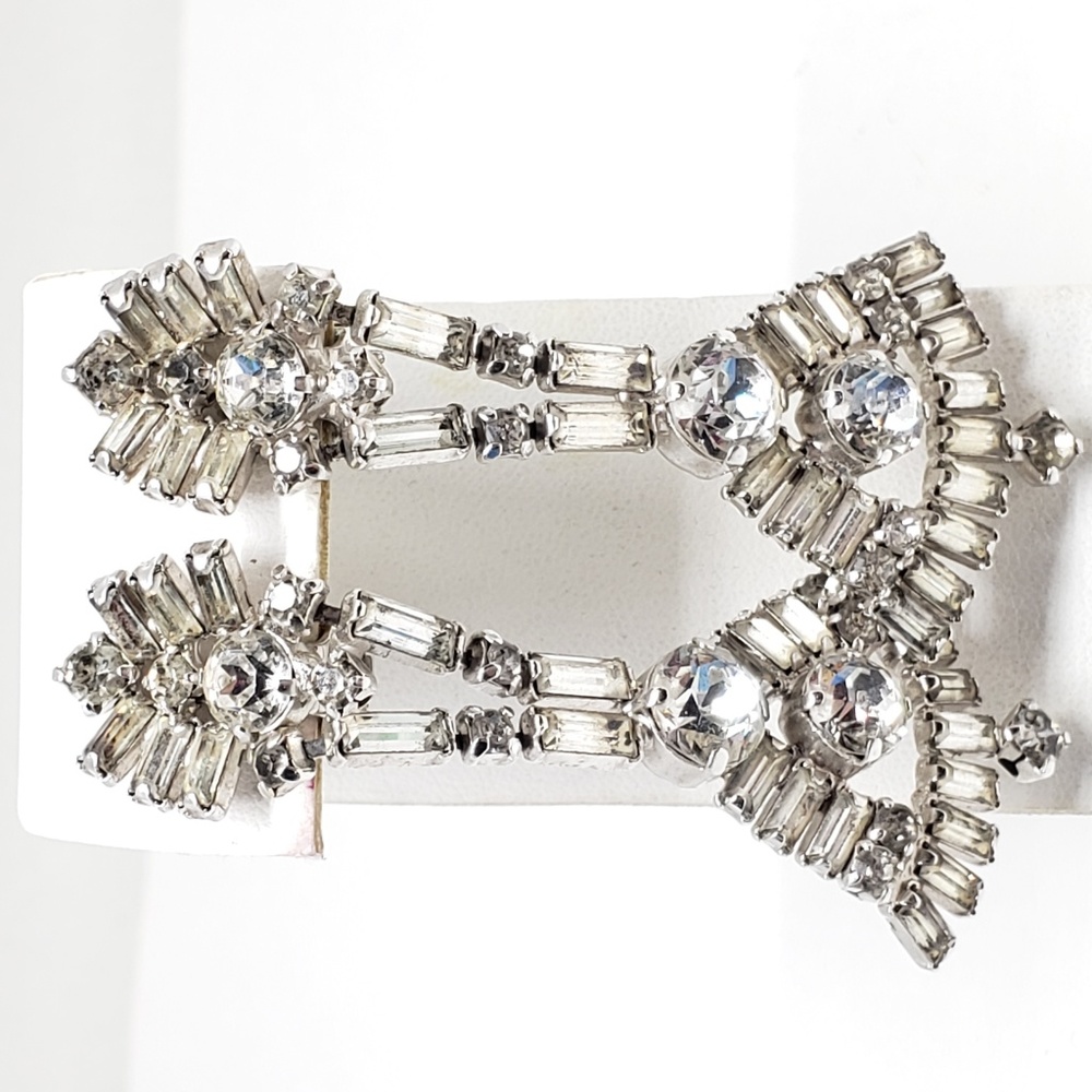 VINTAGE RHINESTONE CHANDELIER EARRINGS Clip On Gor